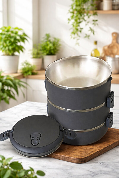 BERMİRA Home Collection Freshbox 3 Katlı Yemek Termosu Sefertası Saklama Kabı