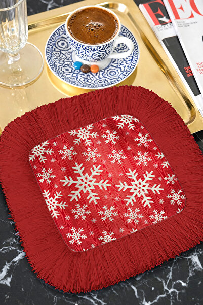 Evimde Bambaşka Șervețel de prezentare cu franjuri în formă de fulg de zăpadă...