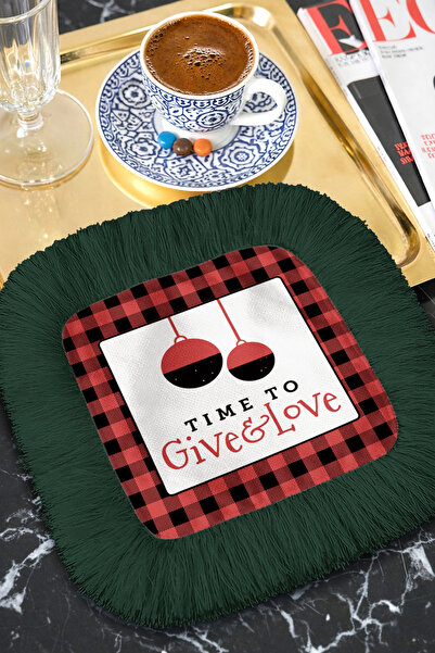 Evimde Bambaşka Șervețel elegant în carouri cu franjuri pentru prezentare - R...