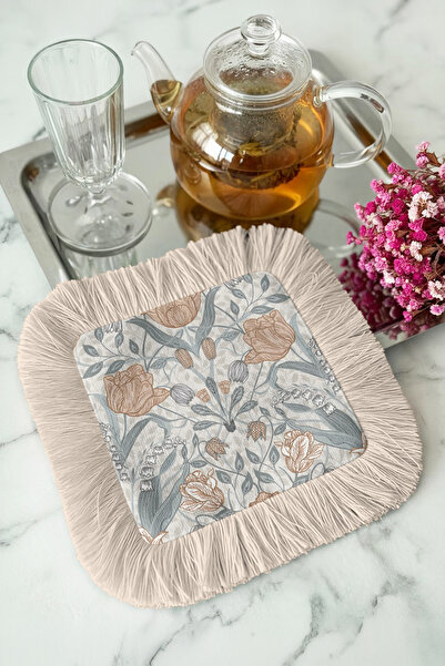 Evimde Bambaşka Șervețel de prezentare cu franjuri, cu tematică de grădină fl...