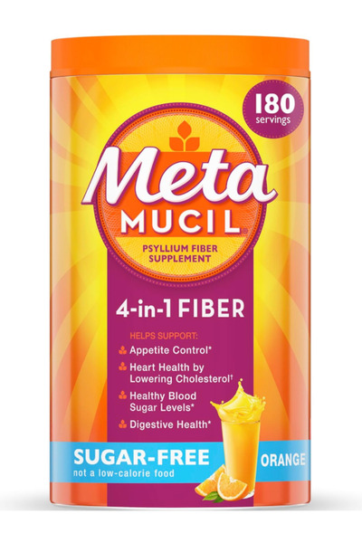 Metamucil 4-in-1 Psyllium Husk GLP-1 Friendly Fiber Sugar-Free 180 teaspoons ...
