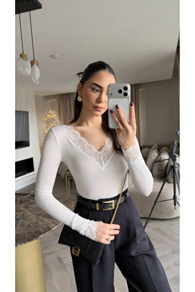 LB Laluna Butik Women's Lace Detailed Blouse