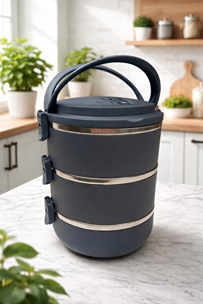 BERMİRA Home Collection Freshbox 3 Katlı Yemek Termosu Sefer Tası Saklama Kabı