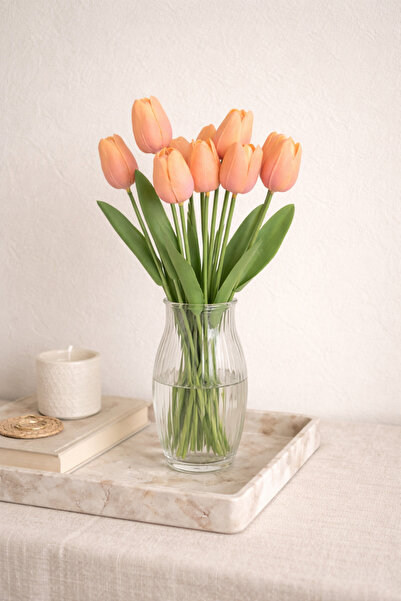 Mottogo Buchet de 8 lalele artificiale – Floare decorativă cu tematică de pri...