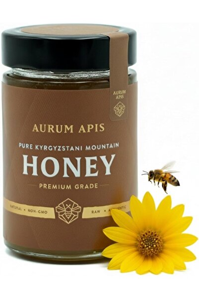 Aurum Apis عسل جبال قيرغيزستان، عسل نقي خام غير مصفى 100%، محصود يدويًا - برط...