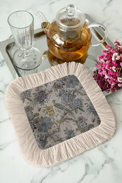 Evimde Bambaşka Елегантна салфетка с птици и цветя - Шик винтидж скандинавска...