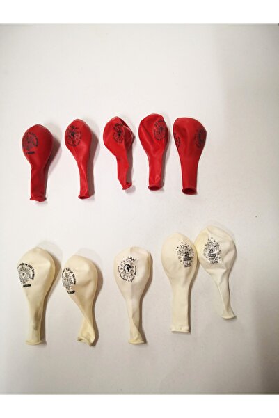 AK PLASTİK 23 Nisan Baskılı Kırmızı ve Beyaz Balon - 10 Adet Birlikte Okul, P...