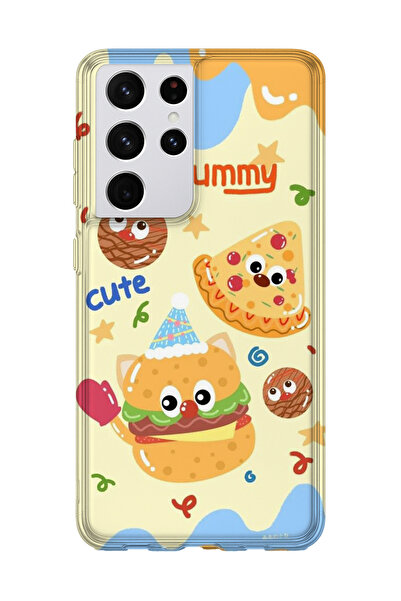 lelia حافظة هاتف شفافة مطبوعة متوافقة مع هاتف سامسونج جالاكسي S21 الترا |   م...