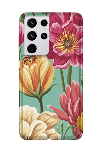 lelia حافظة هاتف شفافة مطبوعة متوافقة مع هاتف سامسونج جالاكسي S21 الترا |   م...