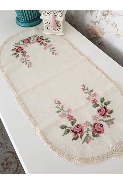 DUYGU KUMAŞ DK 55 Nolu İpler Şablon Damla Desen Güpür Detaylı Oval Oda Takımı...