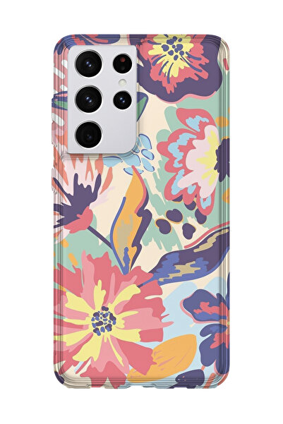 lelia حافظة هاتف شفافة مطبوعة متوافقة مع هاتف سامسونج جالاكسي S21 الترا |   م...