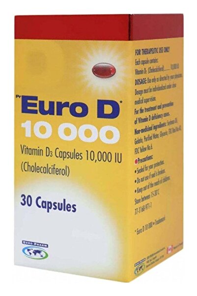 EURO Vitamin D3 Capsules 10000 IU Cholecalcifero