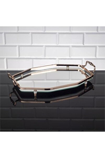 tepsiburda BAKIR SEKİZGEN AYNALI TEPSİ