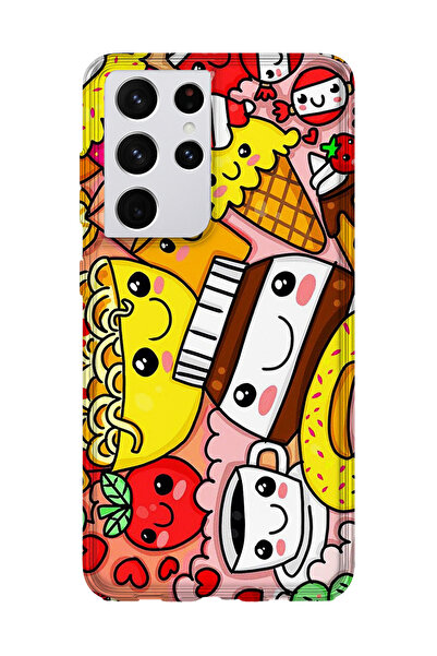 lelia حافظة هاتف شفافة مطبوعة متوافقة مع هاتف سامسونج جالاكسي S21 الترا |   م...