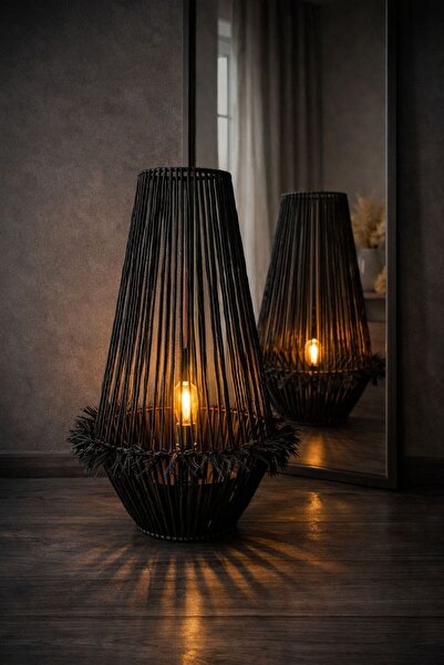 Liondekor BOHEM RAFYA SİYAH YER AYDINLATMA