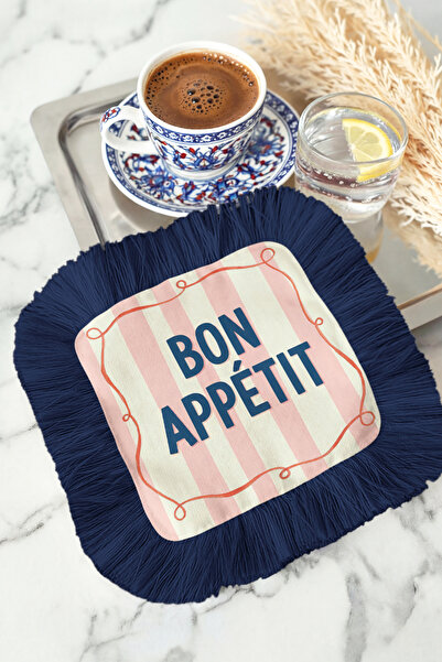 Evimde Bambaşka منديل تقديم الطعام الفرنسي بون أبتيت ذو الأهداب - منديل أنيق ...