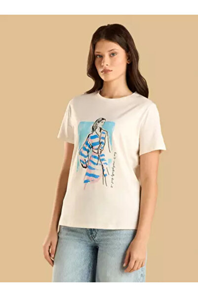 sevdaonline Şık baskılı kısa kollu tişört