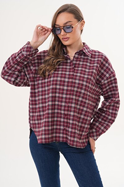 ŞİMAL Cămașă în carouri cu mânecă lungă pentru femei 260295