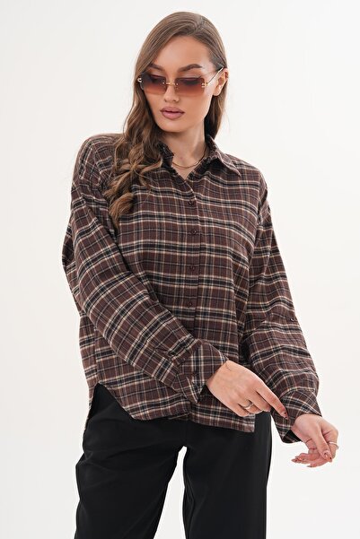 ŞİMAL Cămașă în carouri cu mânecă lungă pentru femei 260295