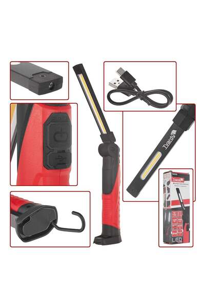 GEKO LAMPA LED COB PLIABILA SI REINCARCABILA CU MAGNET SI CARLIG 5W 650 LUMEN...