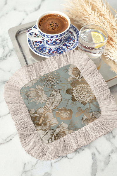 Evimde Bambaşka Șervețel de prezentare boem de lux, cu franjuri, cu model de ...