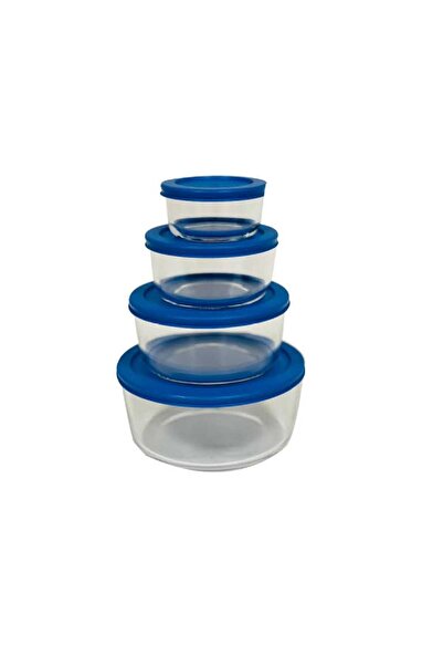 Chefline حاوية زجاجية مستديرة 4 قطع