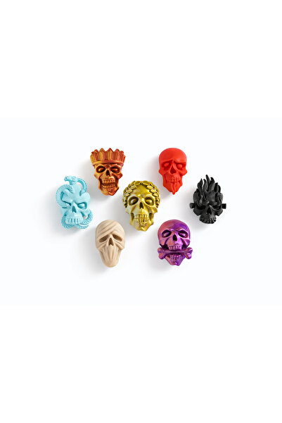 Dokunsal Abaküs 7 Günah Temalı Kuru Kafa Buzdolabı Magnet Seti (7’li) – 3D Ba...