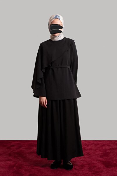 Emare Φαρδιά φούστα από τένσελ - Μαύρη