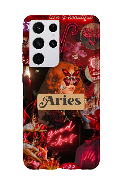 lelia حافظة هاتف شفافة مطبوعة متوافقة مع هاتف سامسونج جالاكسي S21 الترا |   م...