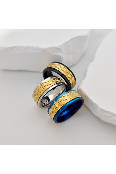 Therapybox Gold Plated Unisex Rotating Ring