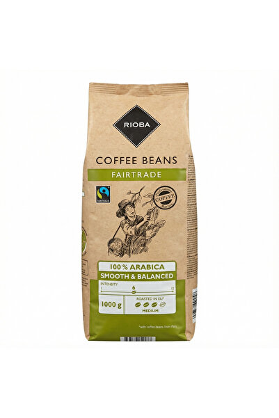 Rioba Boabe de cafea 100% Arabica, Fairtrade, Rioba, 1 kg