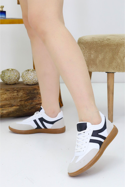 EMAX AYAKKABI HER ADIMDA MUTLULUK Women's Sneaker Daily Sports Shoes Casual Retro Lace-Up Non-Slip Sole Orthopedic Trend Model