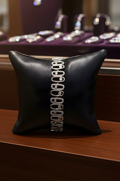 XP XUPİNG Aura Lüks VIP Oval Gümüş Renk Zirkon Taşlı Bileklik – Kararmaz, Ale...