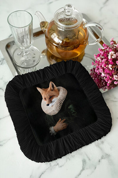 Evimde Bambaşka Ευγενικό πορτρέτο με μοτίβο ζώων με κρόσσια χαρτοπετσέτα παρο...