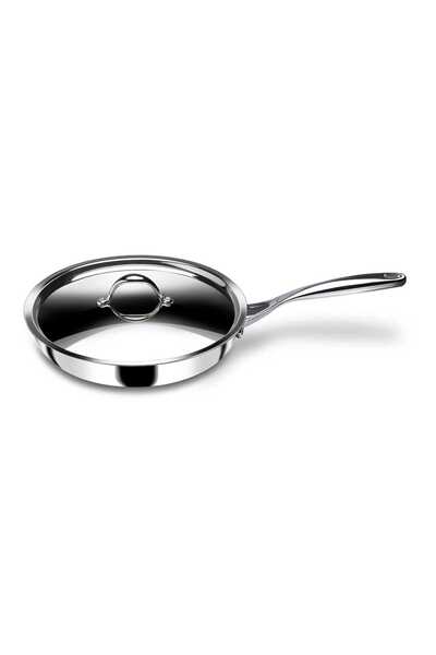 STAHL Triply Artisan Hybrid Stainless Steel Frypan with Lid, 24 cm