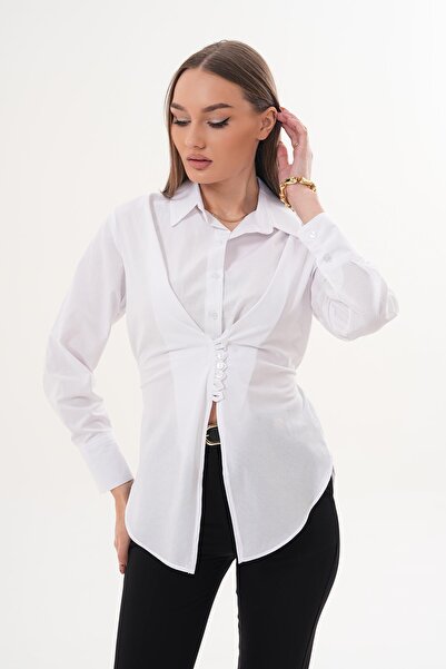 ŞİMAL Cămașă de damă cu mânecă lungă și drapaj frontal 260264 -