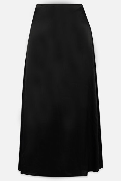 Setre Black A-Line Midi Skirt