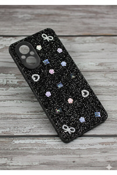 CaseTechnoo Realme 12 Lite / C67 Kılıf Taşlı Gül Desenli Silikon Kılıf