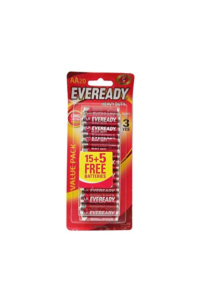 Eveready عبوة بطاريات AAA شديدة التحمل 1012HP، 15+5 قطعة