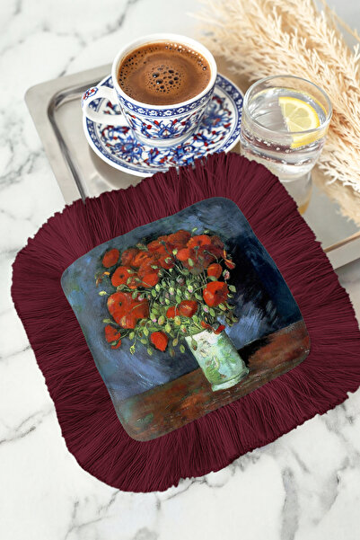 Evimde Bambaşka Артистична флорална аранжировка с ресни Представяне Салфетка ...