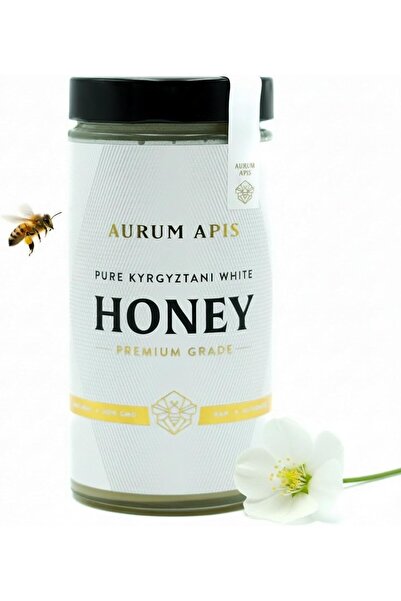 Aurum Apis عسل أبيض قرغيزي، عسل نقي خام غير مصفى 100%، عسل محصود يدويًا - عبو...