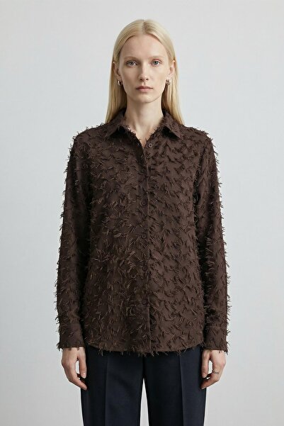 Rays 8225 Tasseled Shirt Bitter Brown