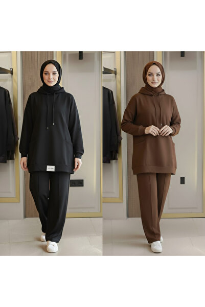 Bala Giyim 2-Piece Women's Hooded Hijab Top and Bottom Set