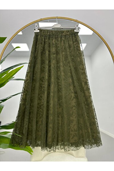VOLT CLOTHİNG Lined Tulle Lace Skirt