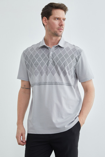 Fulla Moda Μπλουζάκι με σχέδιο μπακλαβά και λαιμόκοψη πόλο