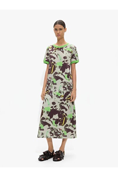PARFOIS Kadın %100 Pamuklu Desenli Elbise