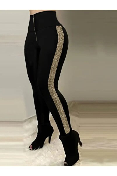 Kanonik Education Women's High Waist Side Striped Detail Diver Leggings