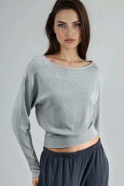 Hiccup BUSEM long-sleeved, boat-neck elastic blouse