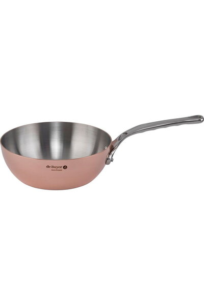 De Buyer Tigaie Prima Matera, curbată, din cupru/oțel, 20 cm