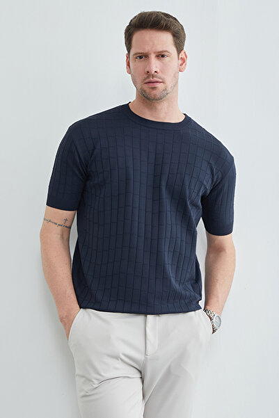 Fulla Moda Kare Με σχέδιο κοτλέ Πλεκτό μπλουζάκι